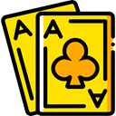 gaming, Aces, Casino, Bet, Cards, poker, gambling Gold icon