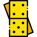 Pieces, leisure, domino, Game, gaming Gold icon