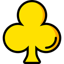 gaming, shapes, Casino, Clubs, poker, Game Gold icon