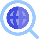 global, search, magnifying glass, Loupe, Earth Grid, World Grid LightSkyBlue icon