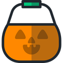 Basket, halloween, pumpkin, horror, Terror, childhood, scary, Candies DarkOrange icon