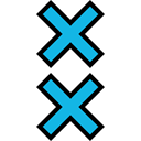 x, Design, two, creative, Abstract Black icon