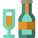 Glasses, party, Celebration, Alcoholic Drinks, Alcohol, food, Bottle, champagne MediumAquamarine icon