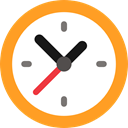 Circular Clock, time, watch, timer, technology, clocks Orange icon