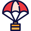 Business And Finance, Safe, Delivery, landing, Parachuting, Box MidnightBlue icon