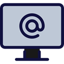 television, technology, Computer Screen, Tv Monitor, Arroba, Tv Screen, Computer Monitor, Business And Finance LightSteelBlue icon