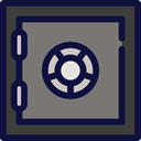 secure, security, savings, steel, banking, Business And Finance MidnightBlue icon