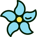 Flower, nature, petals, blossom, Botanical SkyBlue icon