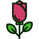 Flower, nature, rose, petals, blossom, Botanical Black icon