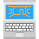 electronic, electronics, computing, Laptop, Computer, technology DodgerBlue icon