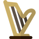 Music And Multimedia, Harp, musical instrument, Orchestra, String Instrument, music DarkKhaki icon