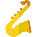 music, jazz, saxophone, musical instrument, sax, Wind Instrument, Music And Multimedia Gold icon