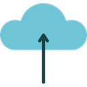 Clouds, technology, Cloud computing, up arrow, uploading, Cloud storage SkyBlue icon