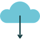 Cloud storage, Clouds, technology, Cloud computing, Downloading, up arrow SkyBlue icon