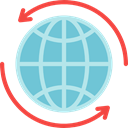 World Grid, Planet Earth, Earth Globe, Earth Grid, Geography, Maps And Flags SkyBlue icon