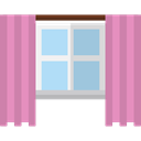 window, decoration, Curtains, Furniture And Household, Construction And Tools PaleVioletRed icon