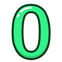 green, numbers, number, zero, study Black icon