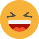 laughing, emoticons, Emoji, feelings, Smileys Goldenrod icon