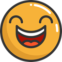 happy, laughing, emoticons, Emoji, feelings, Smileys Goldenrod icon