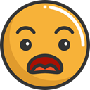 Emoji, feelings, Smileys, surprised, Angry, emoticons Goldenrod icon