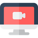 Tv, Computer, monitor, screen, television, telephone, technology, Communications, Video Call DarkSlateGray icon