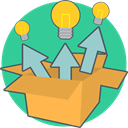 Energy, Idea, Box, creative, think out of the box LightSeaGreen icon