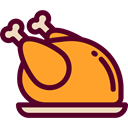 Roast Chicken, Food And Restaurant, turkey, chicken, chicken leg, Turkey Leg, food Goldenrod icon