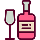 wine, party, Alcohol, food, Bottle, Celebration, Wine Bottle, Alcoholic Drinks, Food And Restaurant Maroon icon