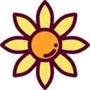 blossom, Botanical, Flower, nature, sunflower, petals Maroon icon