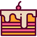 Food And Restaurant, Dessert, sweet, Bakery, Piece Of Cake, food Maroon icon