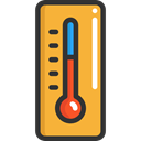 Degrees, Tools And Utensils, thermometer, Mercury, Celsius, Fahrenheit, weather, temperature Goldenrod icon