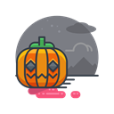 pumpkin, Holiday, decoration, spooky, scary, halloween Black icon