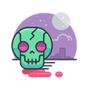 skull, halloween, zombie, Skeleton, spooky, scary Black icon
