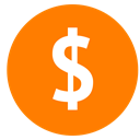 Dollar, Currency DarkOrange icon