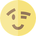 wink, emoticons, Emoji, feelings, Smileys Khaki icon
