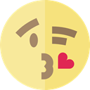 feelings, Smileys, wink, kiss, emoticons, Emoji Khaki icon