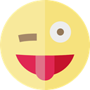 wink, tongue, emoticons, Emoji, feelings, Smileys Khaki icon