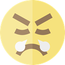 emoticons, Emoji, feelings, Smileys, Angry Khaki icon