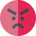 emoticons, Emoji, feelings, Smileys, Angry PaleVioletRed icon