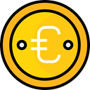 Euro, Business, Money, coin, Cash, Currency, Business And Finance Gold icon
