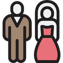 Man, woman, Marry, Couple, wedding, Bride, groom Black icon