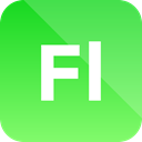 Extension, adobe, flash professional, format icon LimeGreen icon