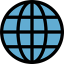 Globe Grid, Multimedia, interface, ui, worldwide, internet, world, signs, Earth Globe, Earth Grid, Wireless Internet CornflowerBlue icon