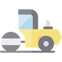 transport, vehicle, Construction, Road, steamroller, Construction And Tools Black icon