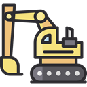 transportation, transport, Construction, Excavator, Construction And Tools DarkSlateGray icon