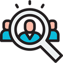 hiring, Loupe, Human resources, Seo And Web, search, magnifying glass, Business Black icon