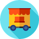 transportation, transport, wagon, carnival, Fairground SkyBlue icon