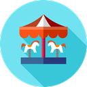 Amusement Park, Fairground, Circus, Fun, Carousel, carnival, entertainment SkyBlue icon