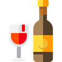 wine, party, Alcohol, food, Bottle, Celebration, Wine Bottle, Alcoholic Drinks, Food And Restaurant Black icon