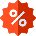 star, Design, commerce, Badge, sticker, Discount, percentage, signs, Badges, Commerce And Shopping OrangeRed icon